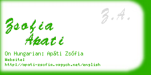 zsofia apati business card